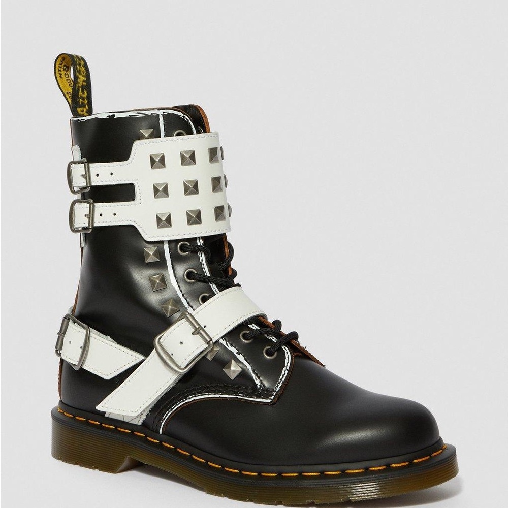 63. Dr. Marten 1490 Joska Stud size 5 black and white Boot NWOT